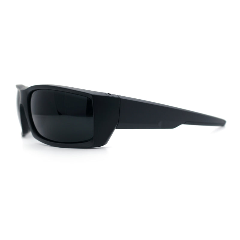 Mens 90s Wrap Around Sport Thick Plastic Classic Squared Sunglasses