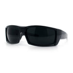 Mens 90s Wrap Around Sport Thick Plastic Classic Squared Sunglasses