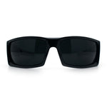 Mens 90s Wrap Around Sport Thick Plastic Classic Squared Sunglasses