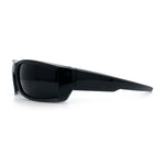 Mens 90s Wrap Around Sport Thick Plastic Classic Squared Sunglasses