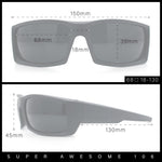 Mens 90s Wrap Around Sport Thick Plastic Classic Squared Sunglasses
