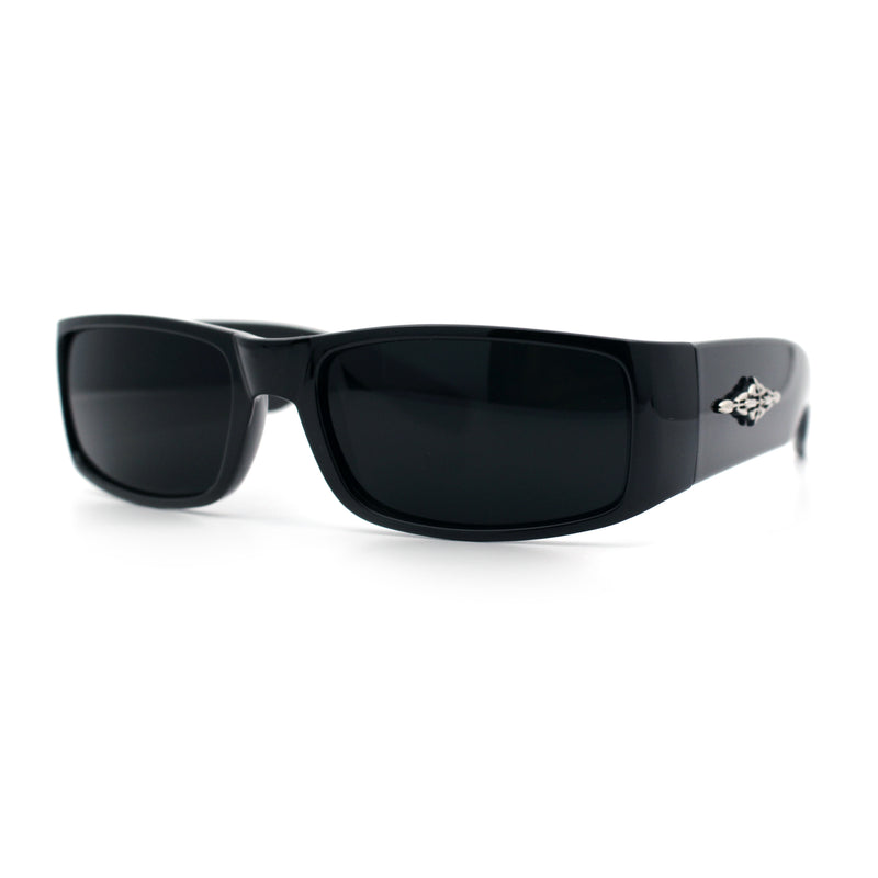 Mens Mad Dog Narrow Rectangle 90s Street Gangster Shade Sunglasses