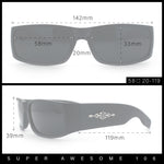 Mens Mad Dog Narrow Rectangle 90s Street Gangster Shade Sunglasses