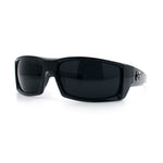 Mens Lucky Charm Horse Shoe Emblem 90s Sport Wrap Plastic Sunglasses