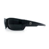 Mens Lucky Charm Horse Shoe Emblem 90s Sport Wrap Plastic Sunglasses