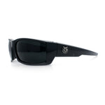 Mens Lucky Charm Horse Shoe Emblem 90s Sport Wrap Plastic Sunglasses