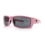 Mens Lucky Charm Horse Shoe Emblem 90s Sport Wrap Plastic Sunglasses