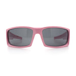 Mens Lucky Charm Horse Shoe Emblem 90s Sport Wrap Plastic Sunglasses