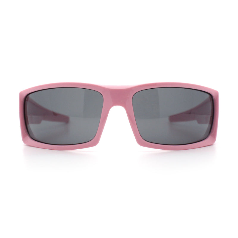 Mens Lucky Charm Horse Shoe Emblem 90s Sport Wrap Plastic Sunglasses
