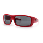 Mens Lucky Charm Horse Shoe Emblem 90s Sport Wrap Plastic Sunglasses
