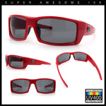 Mens Lucky Charm Horse Shoe Emblem 90s Sport Wrap Plastic Sunglasses