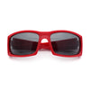 Mens Lucky Charm Horse Shoe Emblem 90s Sport Wrap Plastic Sunglasses