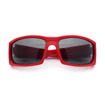 Mens Lucky Charm Horse Shoe Emblem 90s Sport Wrap Plastic Sunglasses