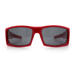 Mens Lucky Charm Horse Shoe Emblem 90s Sport Wrap Plastic Sunglasses