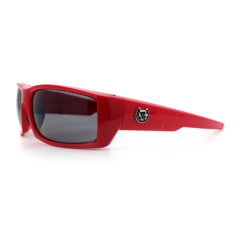 Mens Lucky Charm Horse Shoe Emblem 90s Sport Wrap Plastic Sunglasses