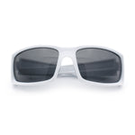 Mens Lucky Charm Horse Shoe Emblem 90s Sport Wrap Plastic Sunglasses