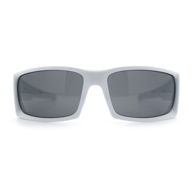 Mens Lucky Charm Horse Shoe Emblem 90s Sport Wrap Plastic Sunglasses
