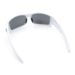 Mens Lucky Charm Horse Shoe Emblem 90s Sport Wrap Plastic Sunglasses