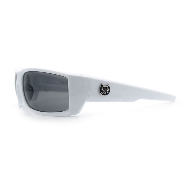 Mens Lucky Charm Horse Shoe Emblem 90s Sport Wrap Plastic Sunglasses