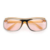90s Style Flat Top Half Rim Narrow Rectangle Wrap Sport Sunglasses