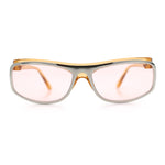 90s Style Flat Top Half Rim Narrow Rectangle Wrap Sport Sunglasses