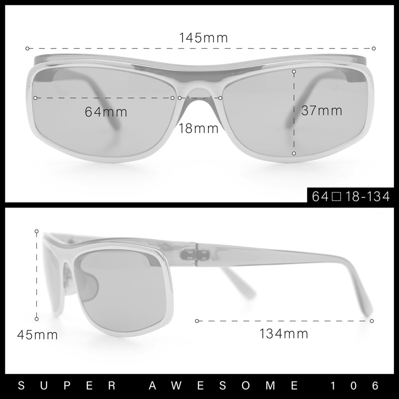 90s Style Flat Top Half Rim Narrow Rectangle Wrap Sport Sunglasses