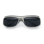 90s Style Flat Top Half Rim Narrow Rectangle Wrap Sport Sunglasses