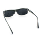 90s Style Flat Top Half Rim Narrow Rectangle Wrap Sport Sunglasses