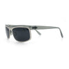 90s Style Flat Top Half Rim Narrow Rectangle Wrap Sport Sunglasses