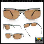 90s Style Flat Top Half Rim Narrow Rectangle Wrap Sport Sunglasses