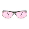 90s Style Flat Top Half Rim Narrow Rectangle Wrap Sport Sunglasses