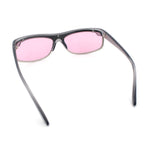90s Style Flat Top Half Rim Narrow Rectangle Wrap Sport Sunglasses