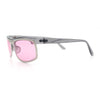 90s Style Flat Top Half Rim Narrow Rectangle Wrap Sport Sunglasses