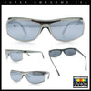90s Style Flat Top Half Rim Narrow Rectangle Wrap Sport Sunglasses
