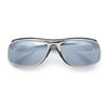 90s Style Flat Top Half Rim Narrow Rectangle Wrap Sport Sunglasses