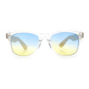 Hipster Bamboo Wood Arm Rectangle Clear Horn Rim Plastic Sunglasses