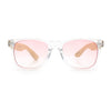Hipster Bamboo Wood Arm Rectangle Clear Horn Rim Plastic Sunglasses