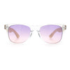 Hipster Bamboo Wood Arm Rectangle Clear Horn Rim Plastic Sunglasses