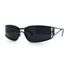 90s Styling Retro Fashion Wrap Around Metal Rim Rectangular Sunglasses