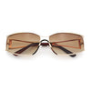 90s Styling Retro Fashion Wrap Around Metal Rim Rectangular Sunglasses