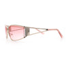 90s Styling Retro Fashion Wrap Around Metal Rim Rectangular Sunglasses