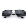 90s Styling Retro Fashion Wrap Around Metal Rim Rectangular Sunglasses