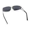 90s Styling Retro Fashion Wrap Around Metal Rim Rectangular Sunglasses
