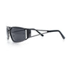 90s Styling Retro Fashion Wrap Around Metal Rim Rectangular Sunglasses