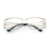 90s Styling Retro Fashion Wrap Around Metal Rim Rectangular Sunglasses