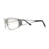 90s Styling Retro Fashion Wrap Around Metal Rim Rectangular Sunglasses