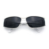 90s Styling Retro Fashion Wrap Around Metal Rim Rectangular Sunglasses