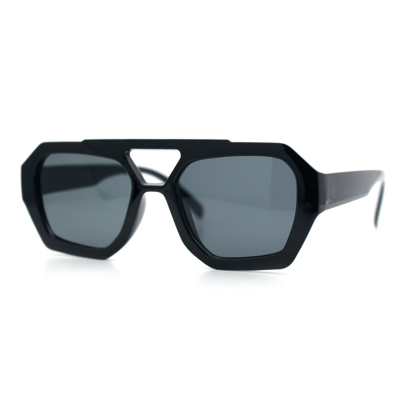 Hipster Octagonal Geometric Bold Rectangular Retro Plastic Racer Sunglasses