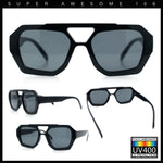Hipster Octagonal Geometric Bold Rectangular Retro Plastic Racer Sunglasses