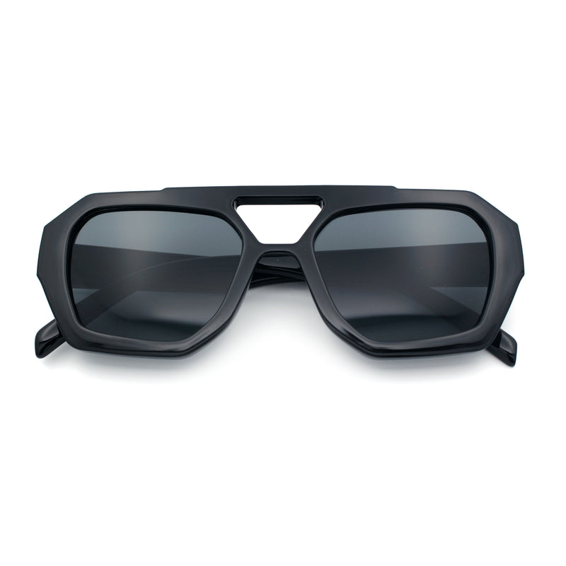 Hipster Octagonal Geometric Bold Rectangular Retro Plastic Racer Sunglasses